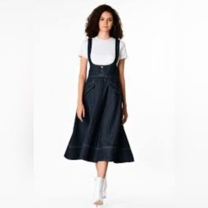 eShakti Dark Blue Denim Overall Dress